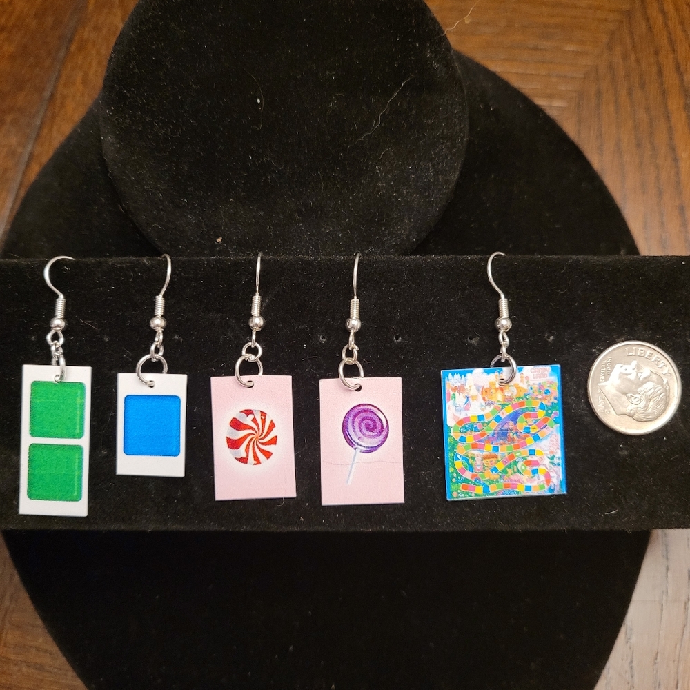 Mini Candyland board / card Earrings